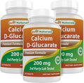 Best Naturals Calcium D-Glucarate 200 mg 120 Tablets (Pack of 3)