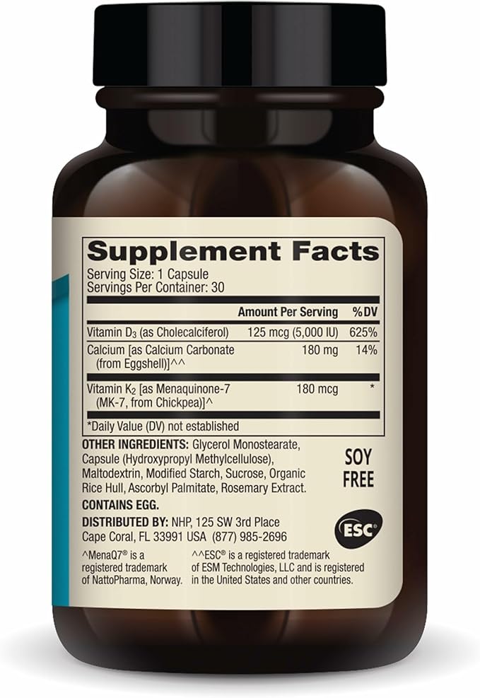 Dr. Mercola Calcium with Vitamins D3 &amp K2 - Supports Bone &amp Heart Health* - Calcium with Vitamins D3 &amp K2 - Eggshell-Derived - Non-GMO Gluten-Free &amp Soy Free - 30 Capsules (30 Serving