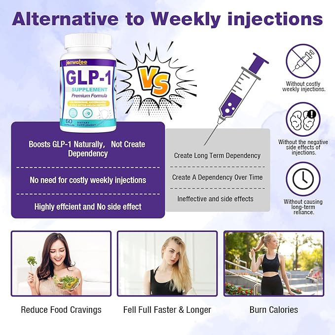 GLP-1 Supplements Women &amp Men 14-in-1 GLP1 for Daily GLPl Level*Metabolism* Digestion &amp Energy 5X Advance Formulate GLP 1 with Akkermansia Probiotic 60 Caps