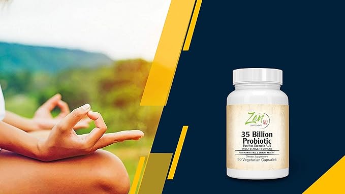 35 Billion Probiotic CFU with 8 Strains 30-Vegcaps - Sustained Release Technology Resist Stomach Acid Shelf Stable - Support for Healthy Digestion &amp Intestinal Ecology Favorable Intestinal Flora