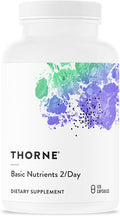 THORNE - Basic Nutrients 2/Day - Comprehensive Daily Multivitamin with Optimal Bioavailability - Vitamin and Mineral Formula - Gluten Dairy &amp Soy-Free - 120 Capsules - 60 Servings