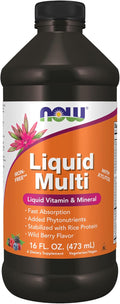 NOW Foods Supplements Liquid Multi Fast Absorption Liquid Vitamin &amp Mineral Wild Berry Flavor 16-Ounce