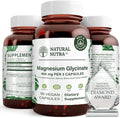 Natural Nutra Magnesium Glycinate 400 mg Supplement Promotes Cardiovascular Health Vegan Helps Improve Bone Health Soy Free 90 Capsules