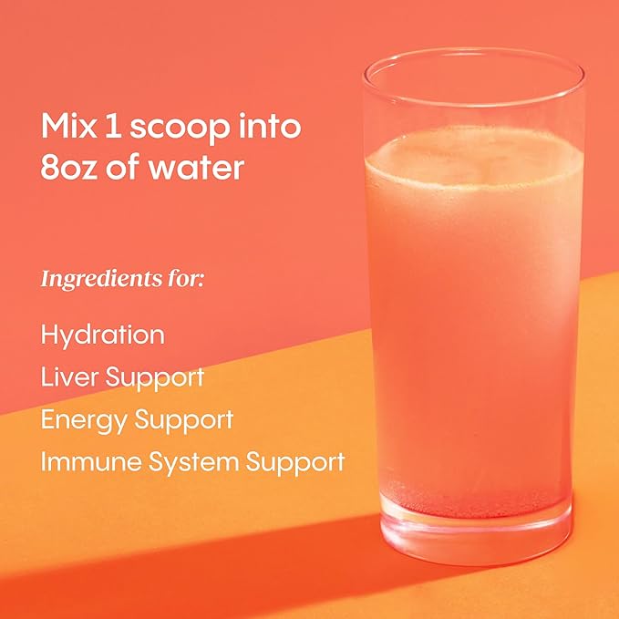 Hydralyte Liver Support + Electrolyte Mix with Milk Thistle Turmeric Ginger Prickly Pear Green Tea Extract Formulated for Rapid Rehydration (Blood Orange Ginger 40 Serve Tub)