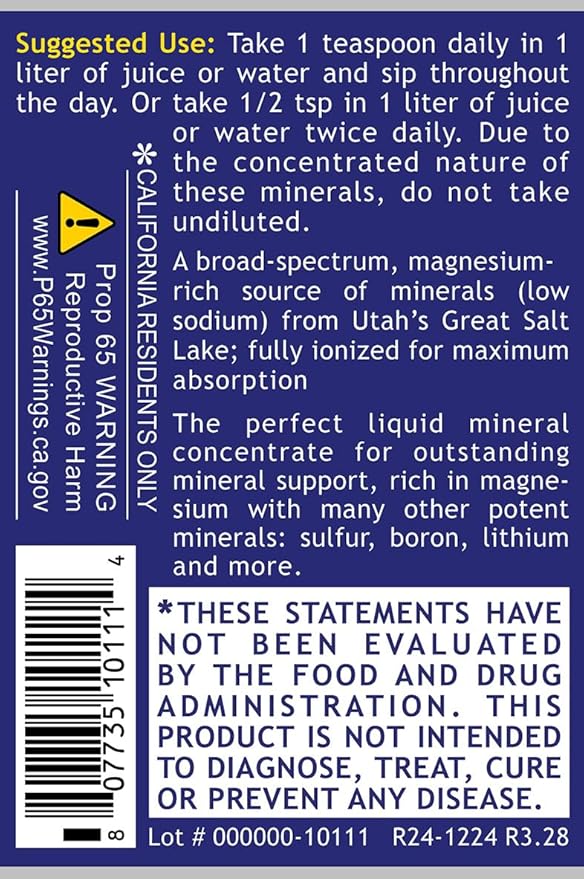 Quantum Nutrition Labs Mag Liquid - Liquid Magnesium Mineral Support Supplement for Women &amp Men Ionic Trace Mineral Concentrate with Chloride Boron &amp Lithium - 8 fl oz Bottle