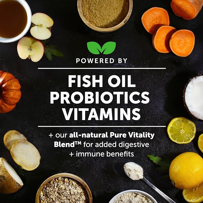 Multivitamin Puppy Treats - Essential Dog Supplements &amp Vitamins for Learning and Cognitive Development- Probiotics Omega Fish Oil for Health Heart &amp Immunity - Dog Health Supplies