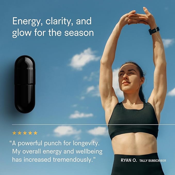 Tally Health NAD+ Supplement – 1000mg Niacinamide | Boosts Cellular Energy Metabolism &amp Longevity | Supports Healthy Aging Skin Hydration &amp Brain Function | Vegan Non-GMO Gluten-Free | 60