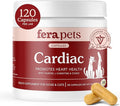 Fera Pets Cardiac Support - Cat &amp Dog Heart Supplement with Taurine L-Carnitine &amp CoQ10 - Promotes Normal Circulation and Heartbeat - 120 Capsules