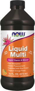 NOW Foods Supplements Liquid Multi Tropical Orange Flavor Fast Absorption with Added Phytonutrients 16-Ounce