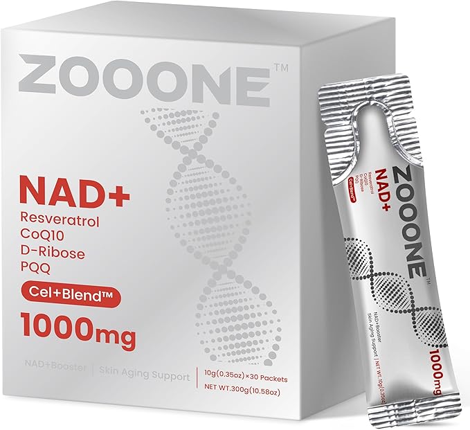 zooone NAD+ 1000mg Liquid Packets Supplement +Shilajit Himalayan Gummies with Ashwagandha &amp Black Musli