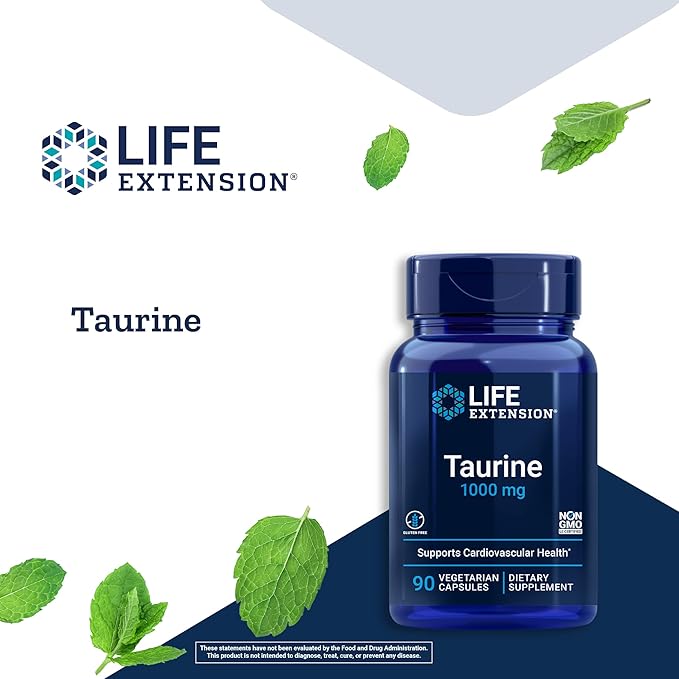 Life Extension Optimized Resveratrol Elite 60 Capsules &amp Taurine 1000mg 90 Capsules Bundle