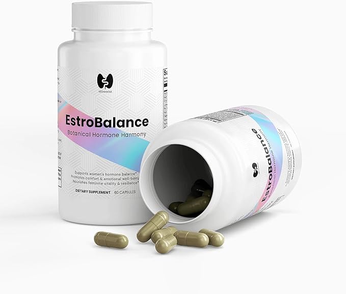 EstroBalance Women’s Hormone Balance Supplement – Menopause &amp PMS Support with Black Cohosh Red Clover &amp Chasteberry – Estrogen Balance Formula – 60 Capsules