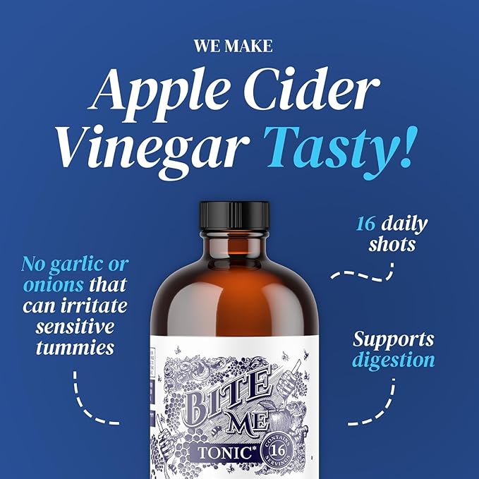 Bite Me Apple Cider Vinegar Tonic with Manuka Honey Hydromeric Ginger Lime Lemon Juice Cayenne Pepper &amp Bioperine for Gut Health &amp Digestion