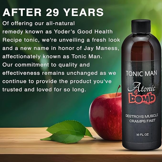 Tonic Man Atonic Bomb Made with Raw Apple Cider Vinegar 16oz Bottle (Pack of 16)