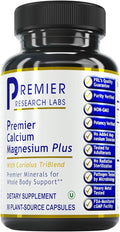 Premier Research Labs Calcium Magnesium Plus - Calcium Magnesium Supplement Calcium Supplement for Bone Health with Mushroom Complex - Reishi &amp Lions Mane - 90 Vegetarian Capsules