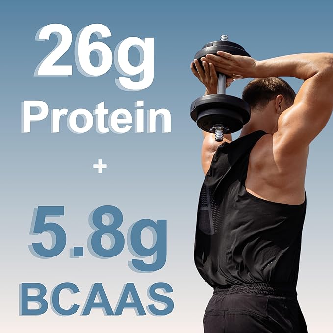Instant Whey Protein Powder Concentrate 2lbs | Unflavored with Fast Absorption | 26g Protein Per Serving + 5.8g BCAAs | Great for Bars Shakes Smoothies Snacks or Coffee | Non-GMO Soy Free