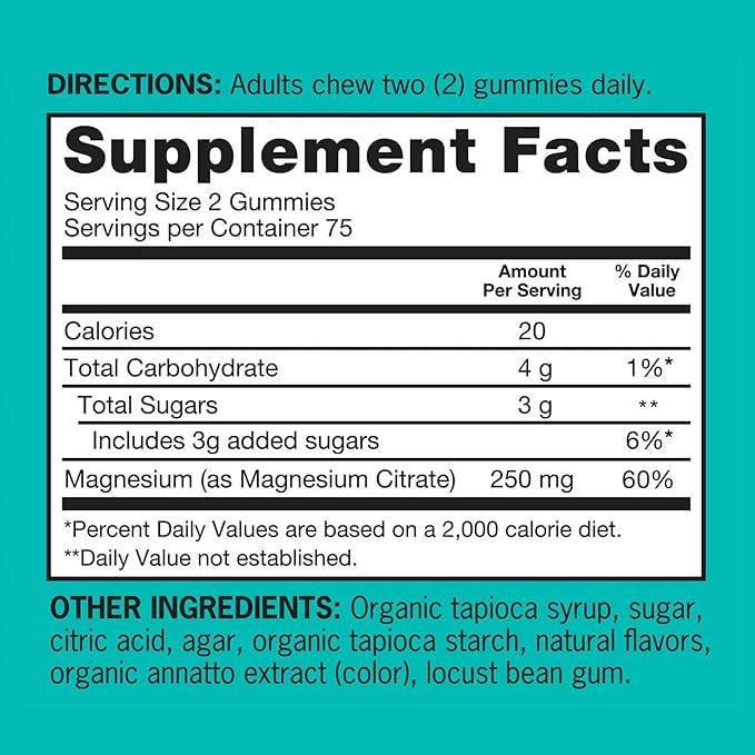 Magnesium Citrate Gummies 250 mg High Absorption Magnesium Supplement Extra Strength Orange Flavor Vegetarian &amp Gluten Free Supports Nerve Bone &amp Muscle Function 150 Gummies (75 Day Sup