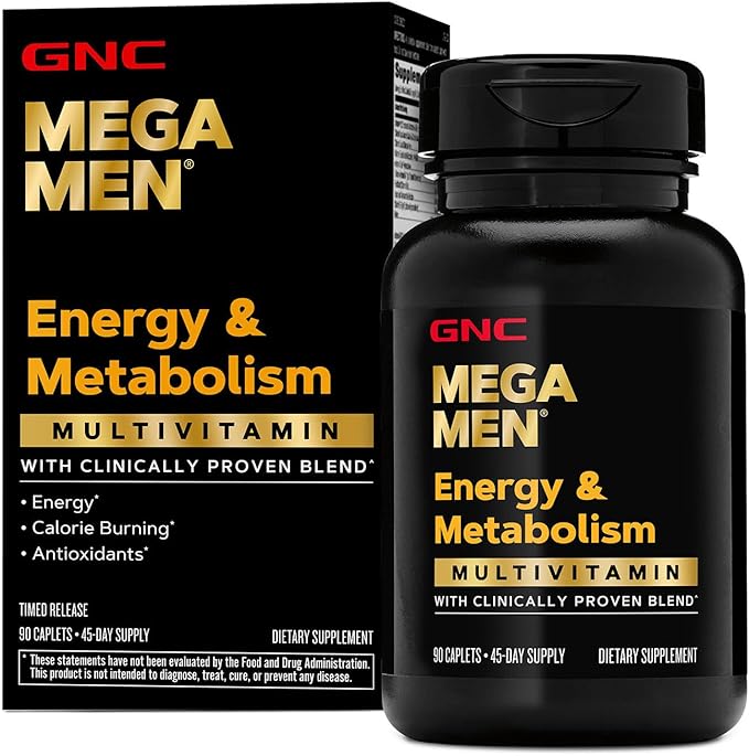 GNC Mega Men Energy &amp Metabolism Multivitamin | Antioxidants and Increased Calorie Burning | 90 Count