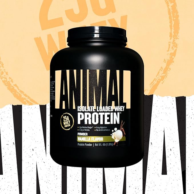 Animal Whey Isolate Whey Protein Powder 4 Pound Pak Convenient All-in-One Vitamin &amp Supplement Pack 30 Count