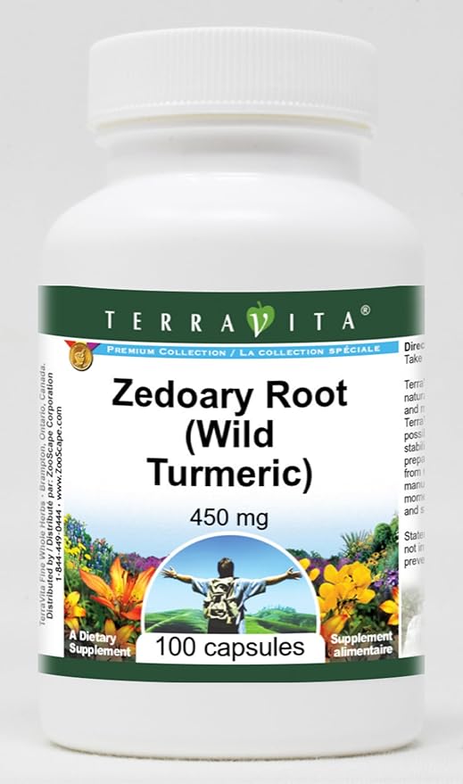 Zedoary Root (Wild Turmeric) - 450 mg (100 Capsules ZIN: 512624) - 3 Pack