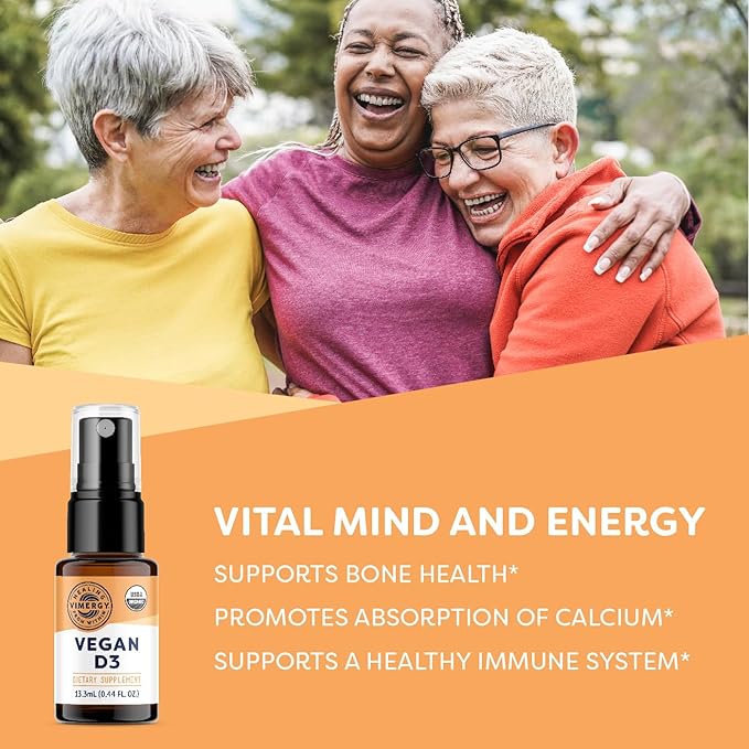 Vimergy Vegan D3 – Benefits Immune Function* – USDA Certified Organic Vegan Gluten-Free – 1000IU/Servings 96 Servings