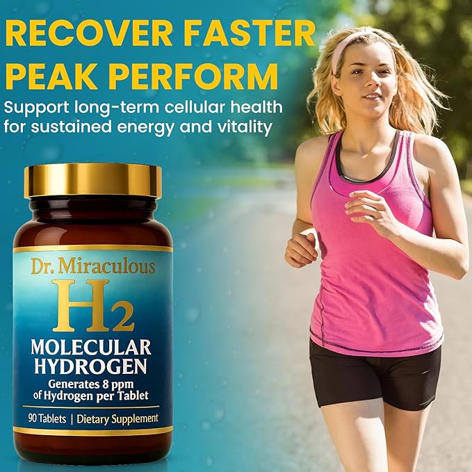Hydrogen Water Tablets | 90CT Molecular Hydrogen Tablets for Drinking Water | H2 Molecular Magnesium Supplement for Athletic &amp Cognitive Performance | Non-GMO &amp Gluten Free 45 Serving