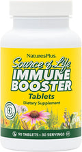 NaturesPlus Source of Life Immune Booster Adult Formula Rapid &amp Extended Release - 90 Vegetarian Tablets - Natural Immunity Booster Supplement - Vitamins A C E &amp Zinc - Gluten-Free - 30 Ser