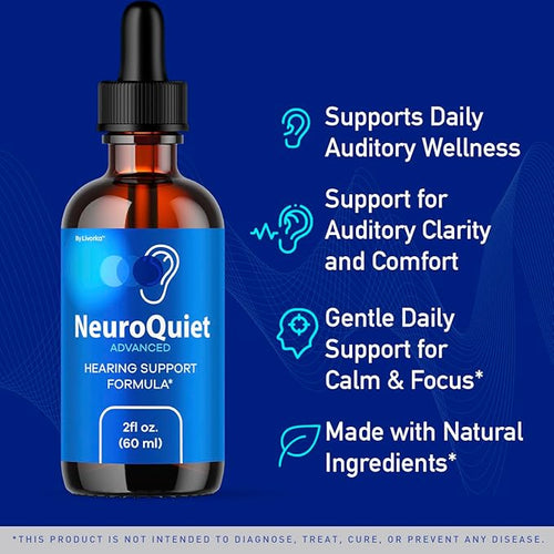 (3 Pack) NeuroQuiet Drops - Official NeuroQuiet Daily Hearing Support All Natural Clean Liquid Advanced Formula for Ear Health Auditory Clarity &amp Inner Ear Balance Reviews 3 Bottles for 3 Months