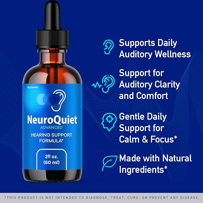 (5 Pack) NeuroQuiet Drops - Official NeuroQuiet Daily Hearing Support All Natural Clean Liquid Advanced Formula for Ear Health Auditory Clarity &amp Inner Ear Balance Reviews 5 Bottles for 5 Months