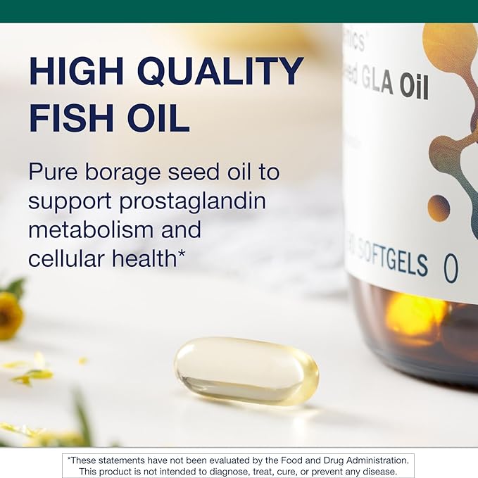 Metagenics OmegaGenics Borage Seed GLA Oil 240 mg - Gamma-Linolenic Acid (GLA) Supplement - Supports Cellular Skin &amp Heart Health* - with Vitamin E - High Potency Non-GMO Gluten-Free - 90 Softg