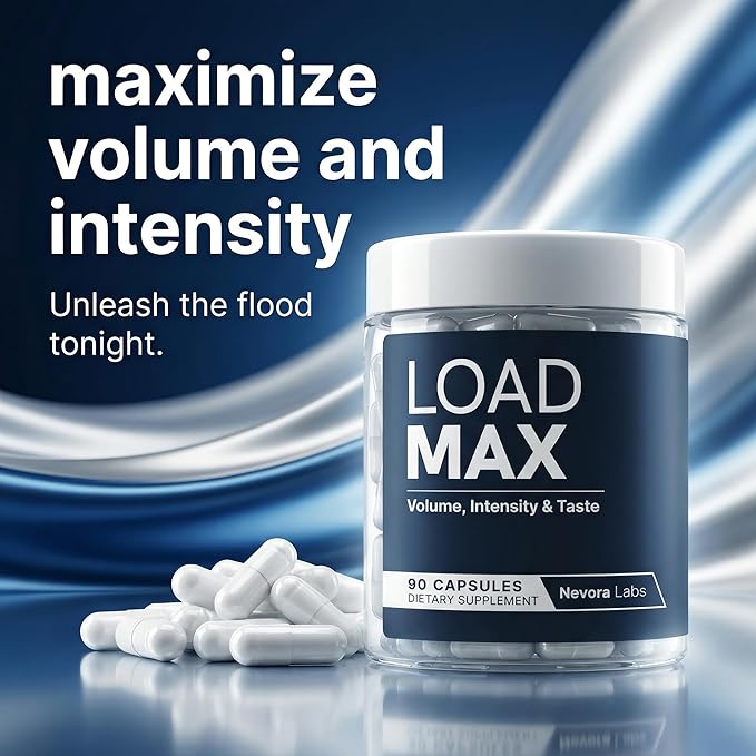 LOAD MAX – Semen Volume Booster – Better Taste and Seman Volume Increase – Overload Semen Booster &amp Semen Volume Maximizer – Semen Volume Increaser For Men – Men’s Intensity Support – 90 Capsules