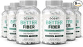 Organics Ocean Better Fiber - Daily Fiber Supplement - Soften Stool for Effortless Bowel Movements - with Psyllium Hulk and Slippery Elm - 6 Bottles