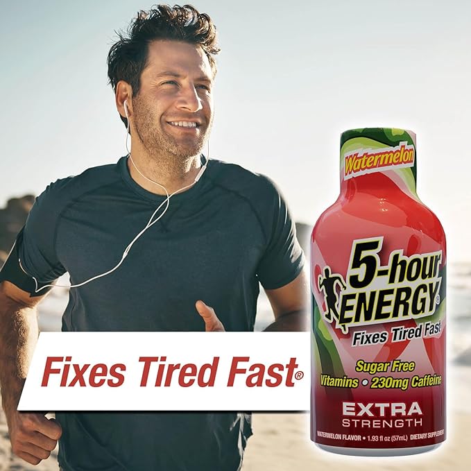 5-hour ENERGY Extra Strength Energy Shot Watermelon Flavor 1.93 oz. 30 Count Zero Calories &amp Sugar-Free 230 mg Caffeinated Energy Shot Amino Acids &amp B Vitamins Dietary Supplements