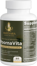 PoornaVita Complete Multivitamin for Men | Prostate &amp Immune Support | 60 Capsules