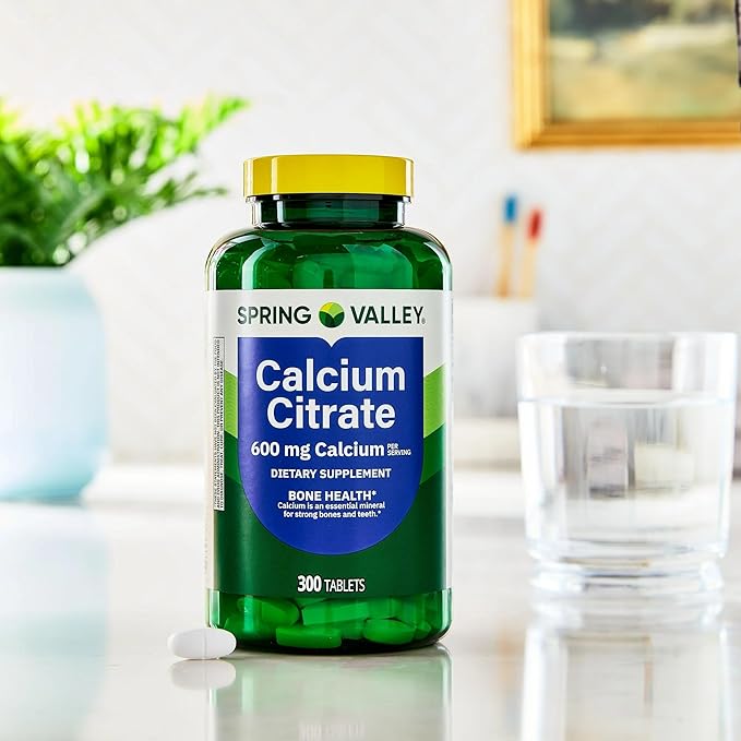 Spring Valley Calcium Citrate 600 mg 300 Tablets - Bone &amp Joint Health + STS Sticker.
