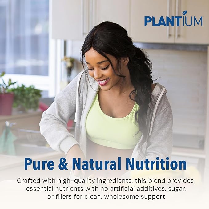 Plantium Total Nutrition Premium All-in-One Meal Replacement Shake Plant-Based Protein Powder with Vitamins Minerals &amp Probiotics 22g Protein per Serving Vanilla