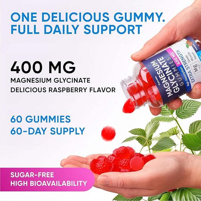 Creatine Monohydrate Gummies 8500mg + Magnesium Glycinate 400mg – Support for Muscles Strength &amp Wellbeing – Vegan Sugar Free 2-Pack Supplement Bundle