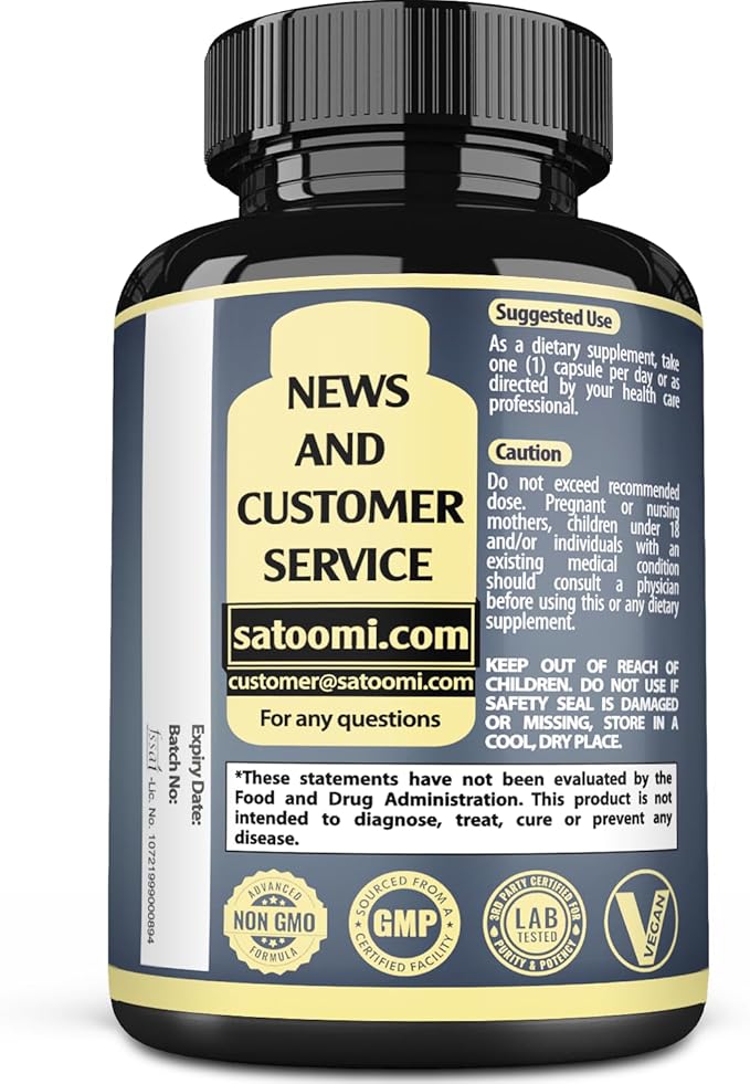 Satoomi 6in1 White Kidney Bean Extract Capsules - 6 Month Supply - Extra Blend with Olive Leaf Green Coffee Bean &amp Green Tea - 180 Counts