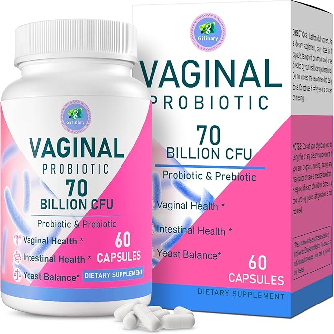 Vaginal Probiotics PH Balance for Women 70 Billion CFUs Womens Probiotic for Vaginal health Urinary Odor Control Flor Ph Balance &amp Hormone with Prebiotic &amp D-Mannose - Shelf Stable 60