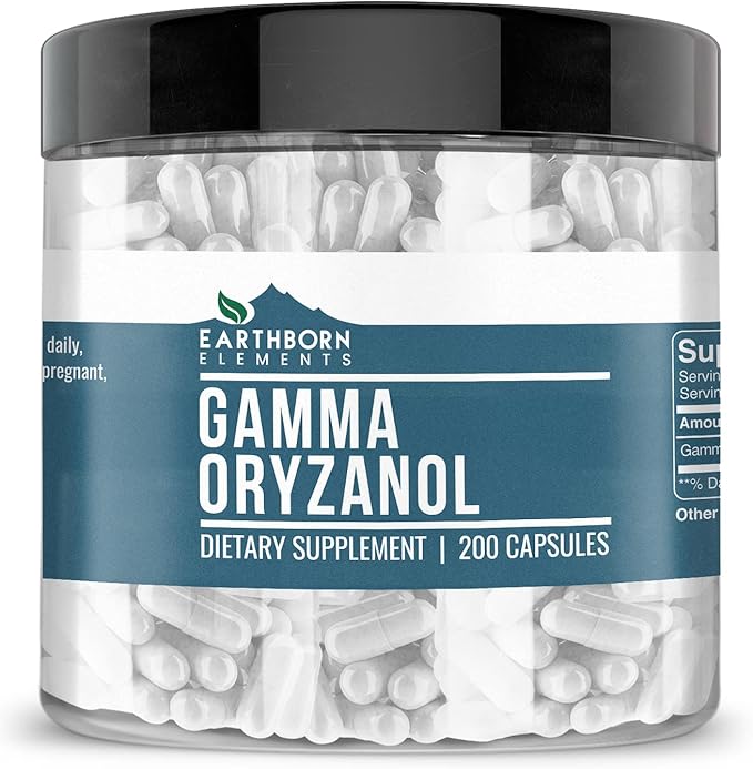 Earthborn Elements Vitamin B1 (Thiamine Mononitrate) and Gamma Oryzanol Bundle 200 Capsules Each Pure &amp Undiluted No Additives