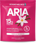 Designer Wellness Aria Women's Wellness Low Calorie Vanilla Protein Powder with Biotin Vitamin C and Organic Aloe Vanilla Blossom 1.85 Pound