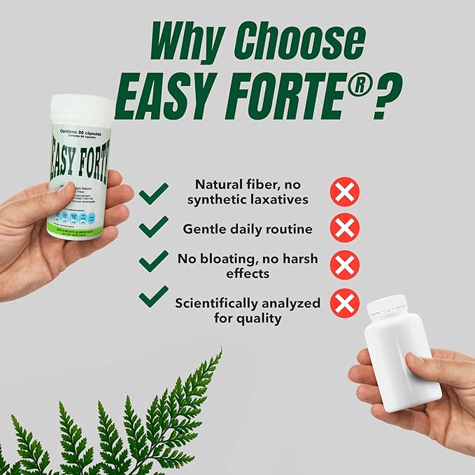 Easy Forte by Easy Figure | 3-Pack Natural Fiber Capsules | Fibra Natural en Cápsulas | 90 Count