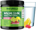 NATURELO Magnesium Powder - Whole Food Calm Magnesium Powder with Quinoa Cauliflower &amp Flaxseed for Stress Relief Raspberry Lemon 85 Servings 15oz