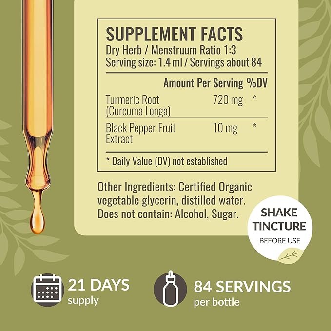 HERBAMAMA Liquid Drops Kit - Bundle of Turmeric Curcumin Extract &amp Mullein Leaf Tincture - Vegan Non-GMO Sugar &amp Alcohol-Free - 2 Pack
