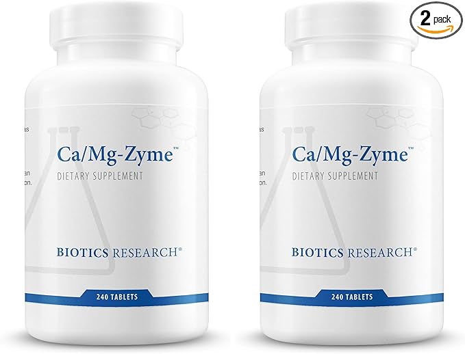 Biotics Research Ca-Mg-Zyme Calcium Magnesium Formula Highly Absorbable Bone Support Muscle Function Nervous System Health 240T (Pack of 2)