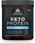Ancient Nutrition Keto Protein Powder KetoPROTEIN with Fats from Bone Broth and MCT Oil Vanilla 18g Protein 11g Fat Per Serving Gluten Free 17 Servings
