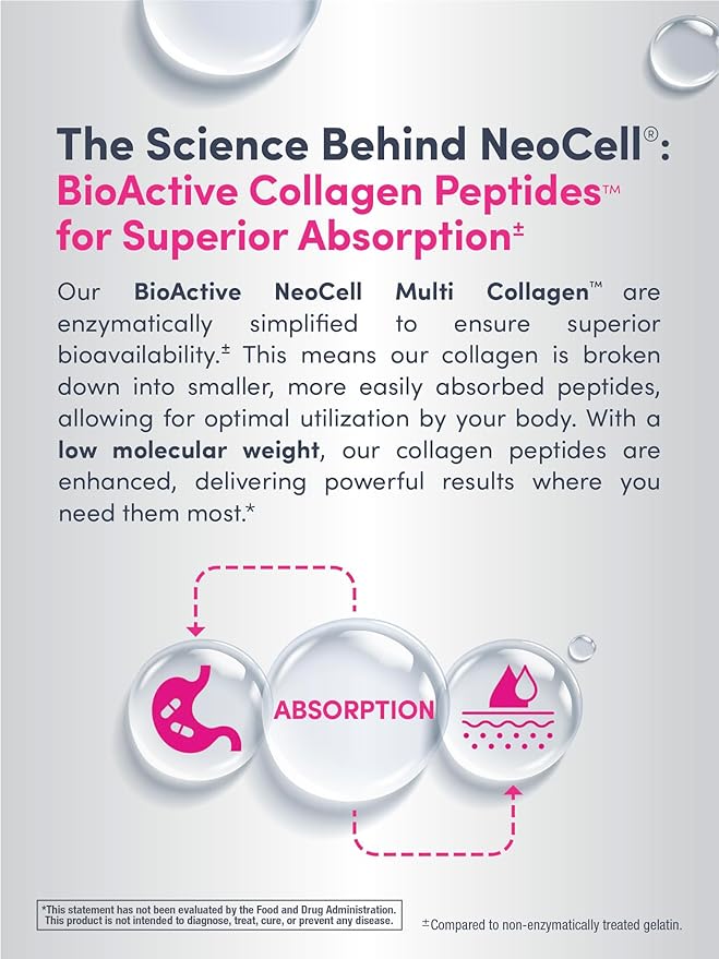 NeoCell Super Multi Collagen Peptides Powder | 9oz | 10 Types of Collagen | Skin Hair and Nails | Beauty Supplement | Unflavored Powder | For Women and Men