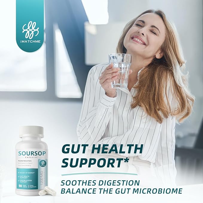 Soursop Graviola Capsules 11 in 1 Soursop Supplement for Gut Health Immune System Antioxidant Support Herb Daily Supplements with Moringa Black Seed TurmericVegan Non-GMO 90 Capsules