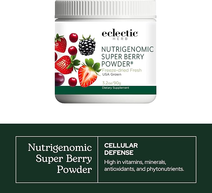 Eclectic Herb - Nutrigenomc Superberry Superfood Berry Supplement Powder | Nutritional Support | Antioxidant + Immune Support | Natural Vegan Non-GMO Gluten Free (3.2 oz | 90 g)