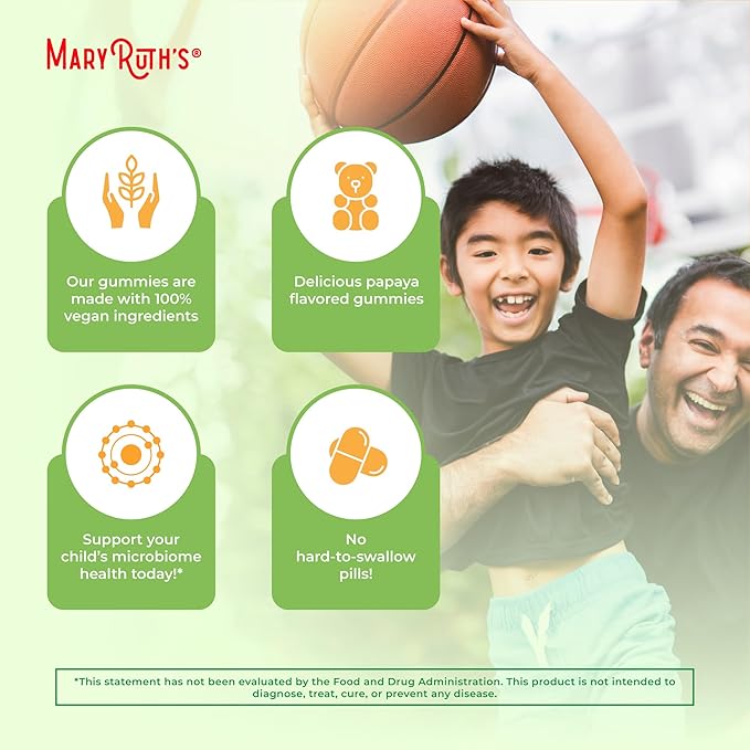 MaryRuth Organics Fiber Gummies for Kids | 2 Month Supply | Sugar Free | Soluble Fiber Supplement | Gut Health &amp Digestion Support | 3g Fiber per Gummy | Vegan | 60 Count
